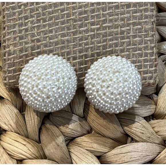 Vintage Clip On Earrings Silver Tone Statement Cluster Large Pinup Rockabilly - Picture 1 of 9